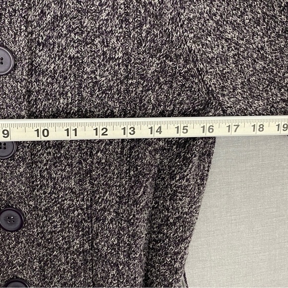 Dalia Button Up Cardigan Sweater Sz Medium Thick Tight Knit Fold Over Collar - Picture 8 of 9